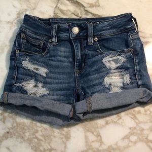 American Eagle crochet pocket detail midi shorts 2